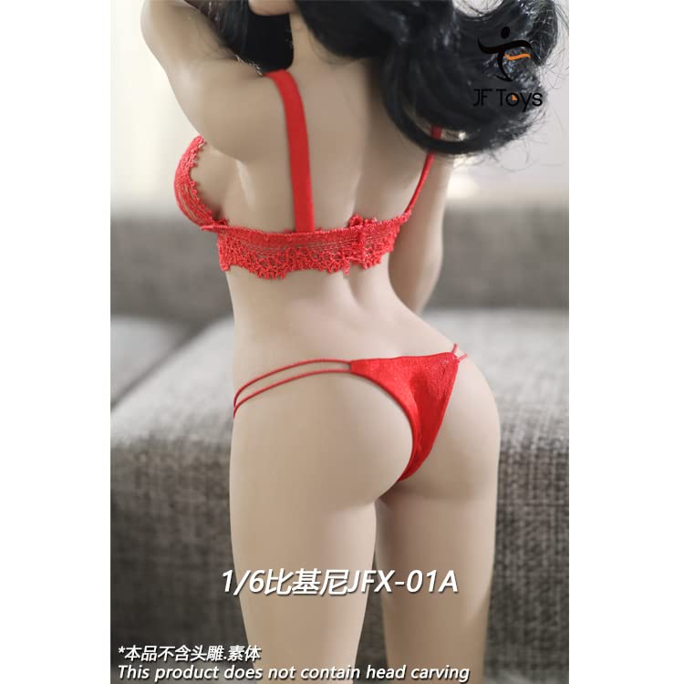 Accessories for Sexy beauty for women Red lace bra and underwear set and head not [TOYBARJAPAN] 1/6 figures/JFToys JFX-01A T-back (Body included)