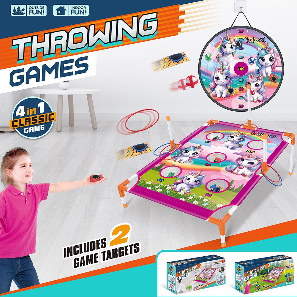 4 In 1 Luminous Target Sandbag Board Throwing Toys Kids Outdoor Throwing Game Toys Gift
