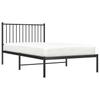 vidaXL Bed Frame with Headboard Metal Black 100x190 Cm