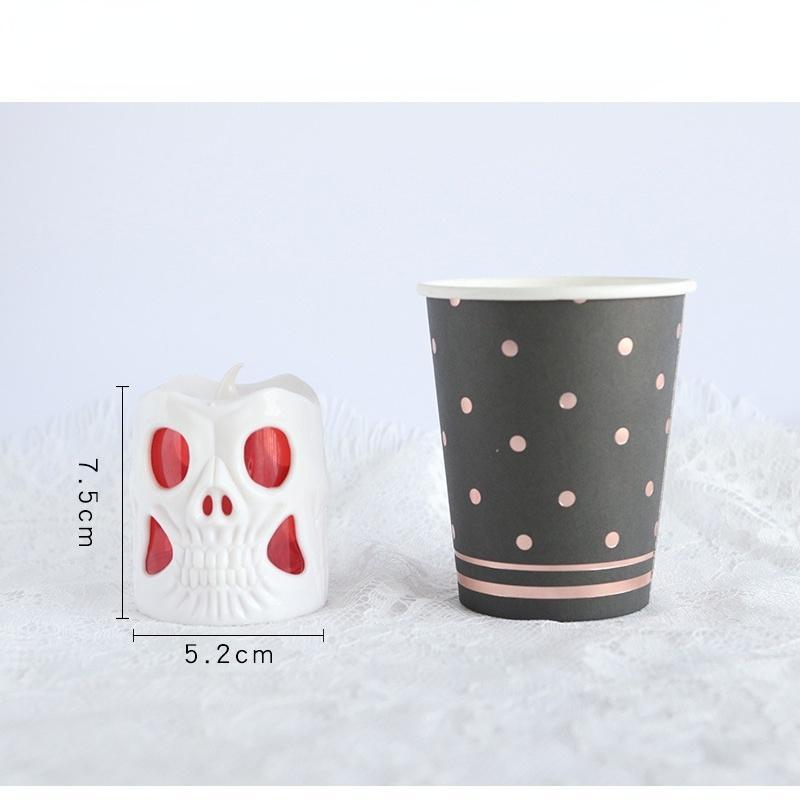 Halloween Skelett Kerzenlicht Dekorationszubehör Nachtlicht LED Siebenfarbig Elektronisch Blinkendes Kürbislicht