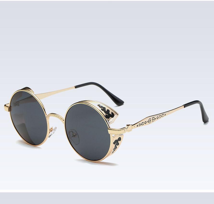 

Поляризованные Стимпанк Ретро Круглые Солнцезащитные Очки Зеркальные Очки Мужские Очки Женские Gold Frame Black Lens