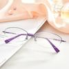 TGCYEYO Fashion Women Glasses Frame Memory Alloy Eyeglasses Half Frame Vintage Clear Lens Glasses Optical Spectacle Frame
