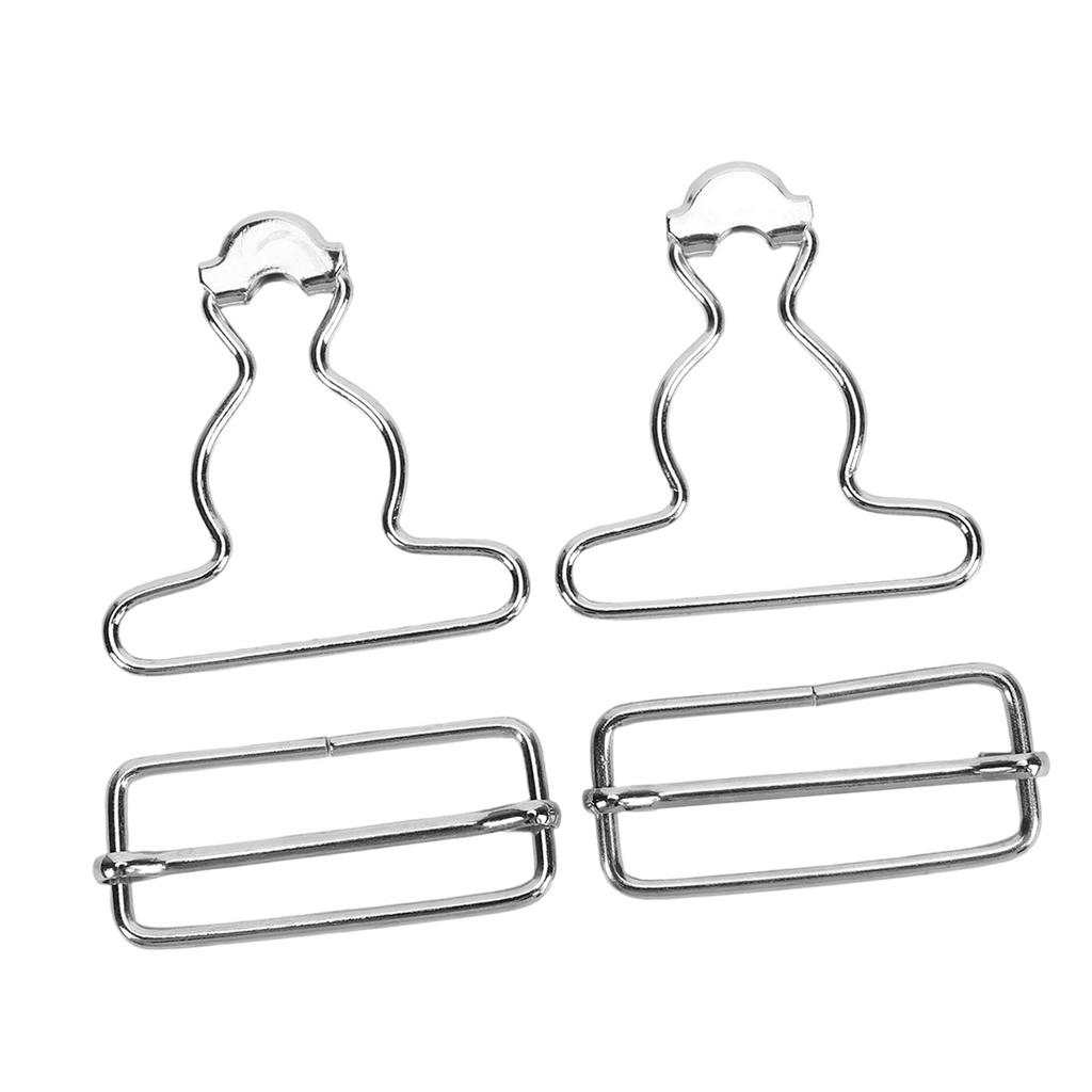 6pcs Suspender Buckles Dungaree Overall Buckles Matal Replacement Workwear Repair Accessory Silver 3.8cm