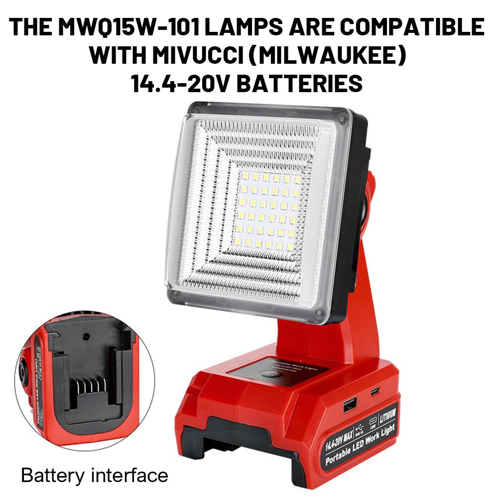 

Светодиодный рабочий свет, Портативный светодиодный сигнальный свет Рабочий свет Наружное освещение Для аккумулятора Makita /Milwaukee/Dewalt/Bosch 18V(Нет батареи)