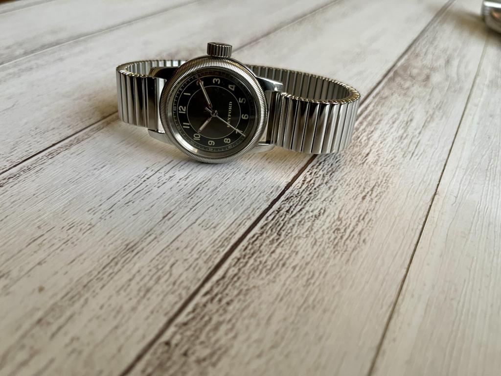 Military Tuxedo Dial with Extension Strap M.R.M.W. Men's Watch, Gray,