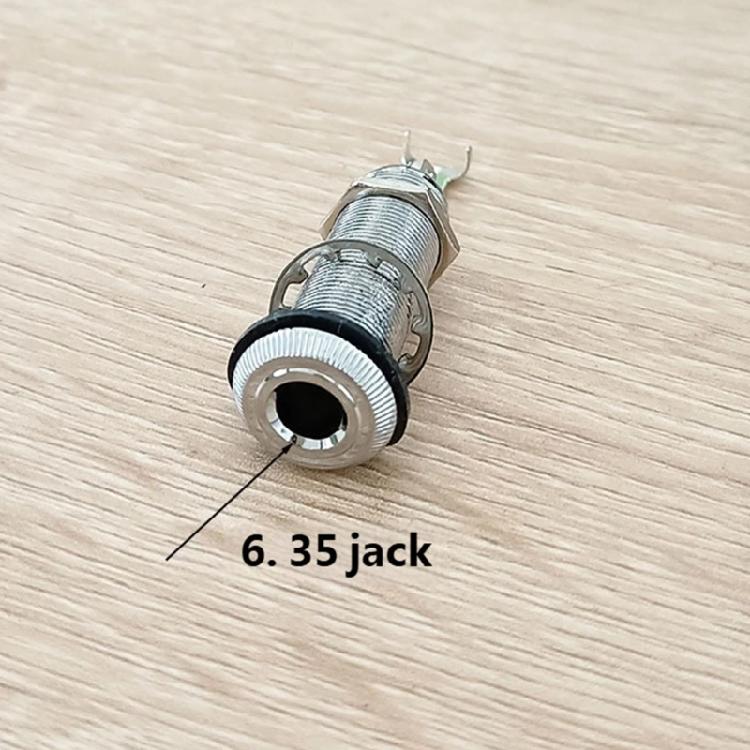 Premium 6.35mm Instrument Jacks Socket Bass Straight Ribbed Tube for Electric Guitar Bass Ensures Reliable Connectivity