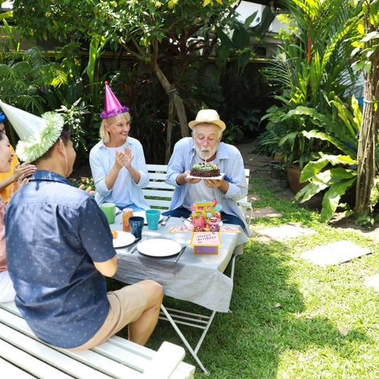 Happy 65th/55th Birthday Greeting Card with Envelope & Writing Card Cute Cake Candle Balloon Pattern Colorful Blessing Cards Creative Folding