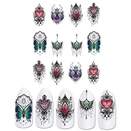 Krásný Butterfly Lustr Petal Nail Art Sticker Water Transfer Decal Manicure