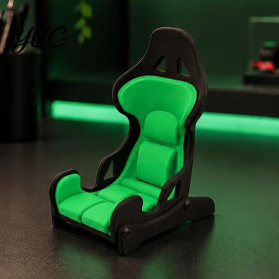 Universal Smartphone Support Racing Seat Shape Phone Holder for Desk, Cool Style Desktop Mobile Stable Stand, Compact Decorative 3D Printed Small Car
