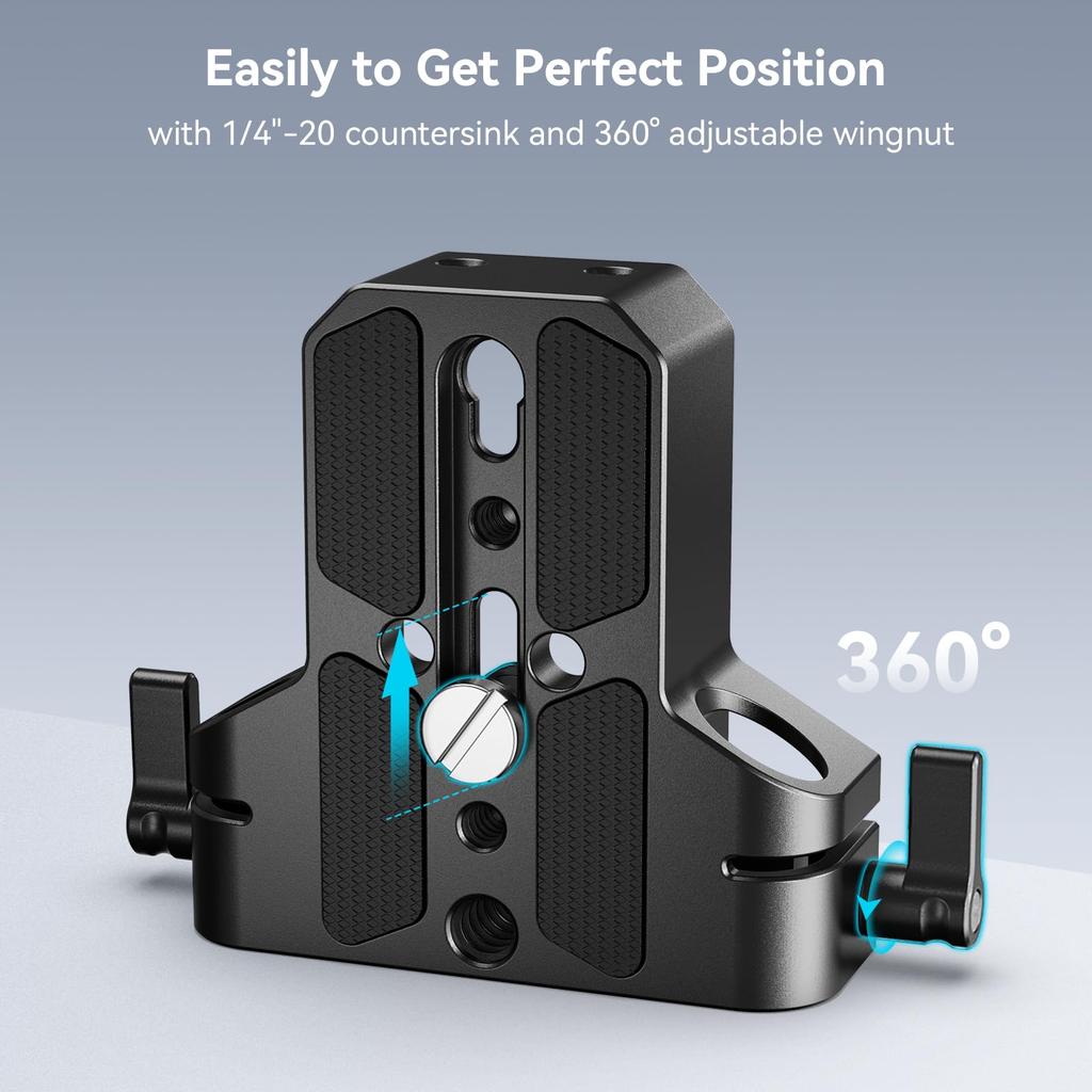 SMALLRIG Camera Baseplate with 15mm LWS Rod Rail Clamp for Sony Canon Sony Camera Cage A6500, A6600, A6300, R5, R6, A7SIII/A7III, &