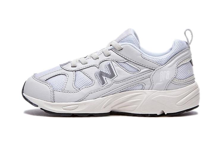 

New Balance NB 878 Synthetic Leather Comfortable Abrasion Resistant Breathable Low top Kids Running Shoes Ecru PV878KN1 28.5