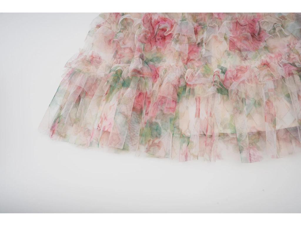 Middle Eastern Floral One-Shoulder Short Dress, Fresh and Sweet Commuter Style with Popular Embroidered Design