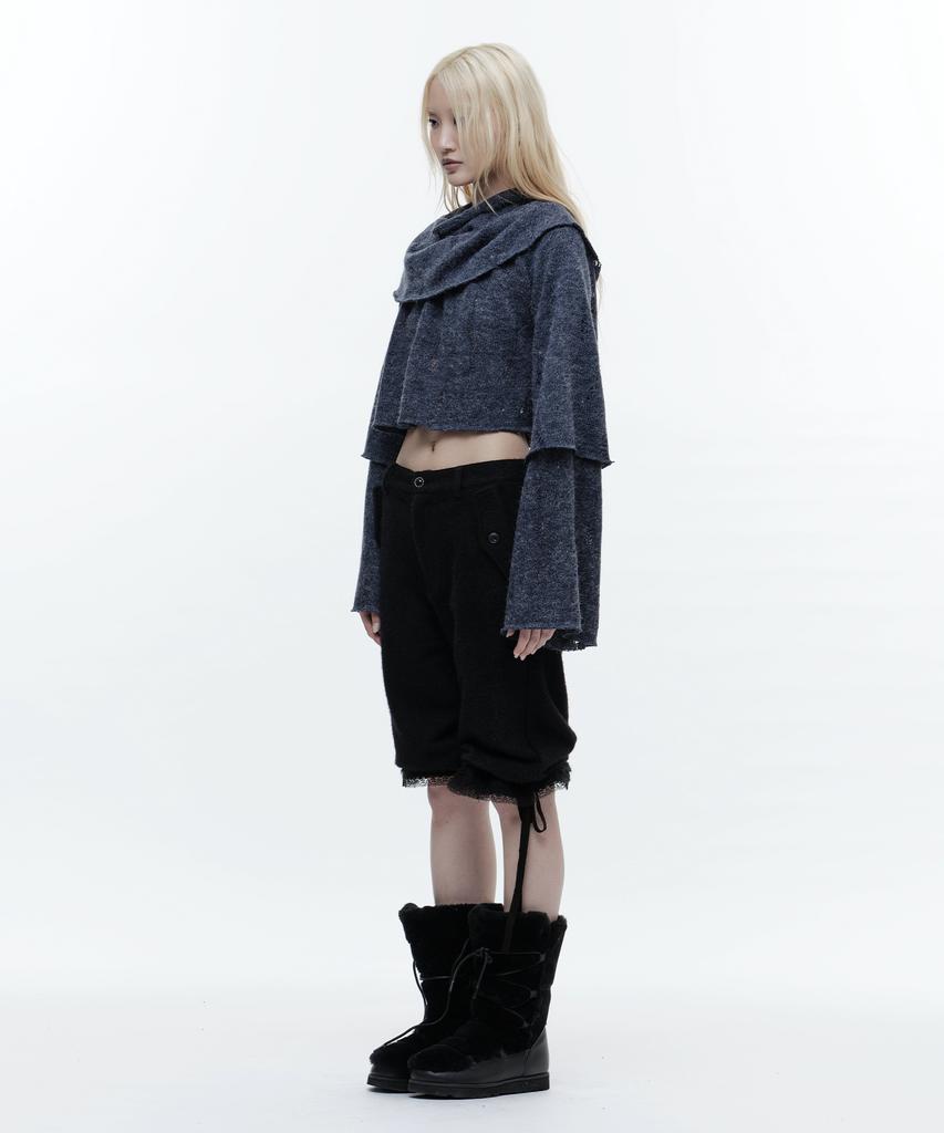 WET TAG Lace Trim Pants Black
