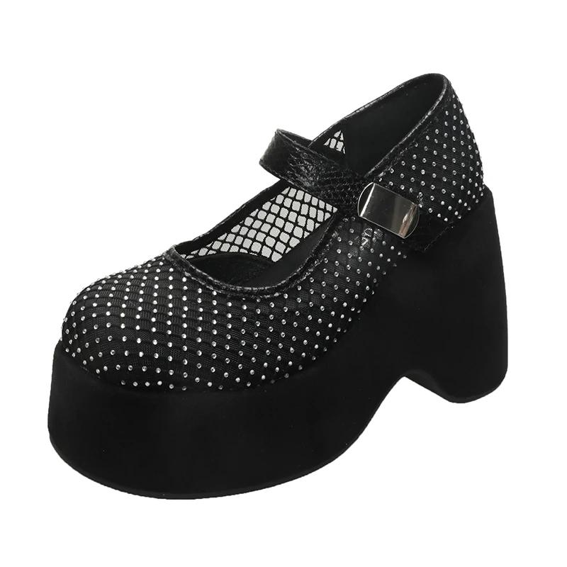 Fashion 11CM Hollow Breathable Chunky Heels Slippers Platform Wedges Sandals Summer Block High Heels for Women Shoes Loafers Sandalias