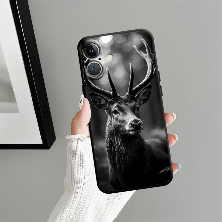 Dark Patterned Deer Funda Phone Cover Case for Apple iPhone 17 Pro Max 13 Air 12 16 14 15 Pro 7 8 XR XS MAX 11