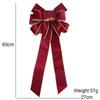 Christmas Big Ribbon Bow Outdoor Front Door Decorations Christmas Tree Hanging Red Bows New Year 2025 Supplies Home Ornaments