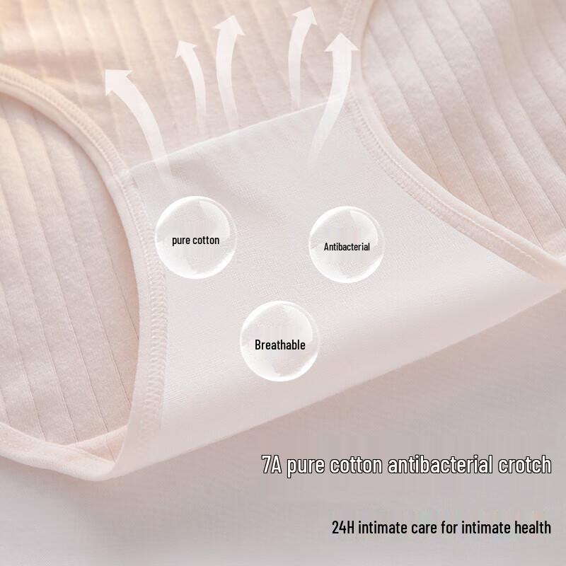 FitonTon Women's 7A Antibacterial Cotton Briefs 5-Pack