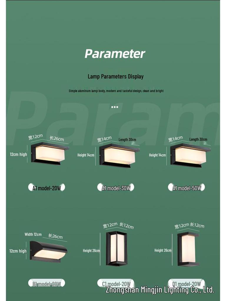 LED Waterproof Outdoor Wall Light for Balcony, Corridor, Courtyard, and Garden