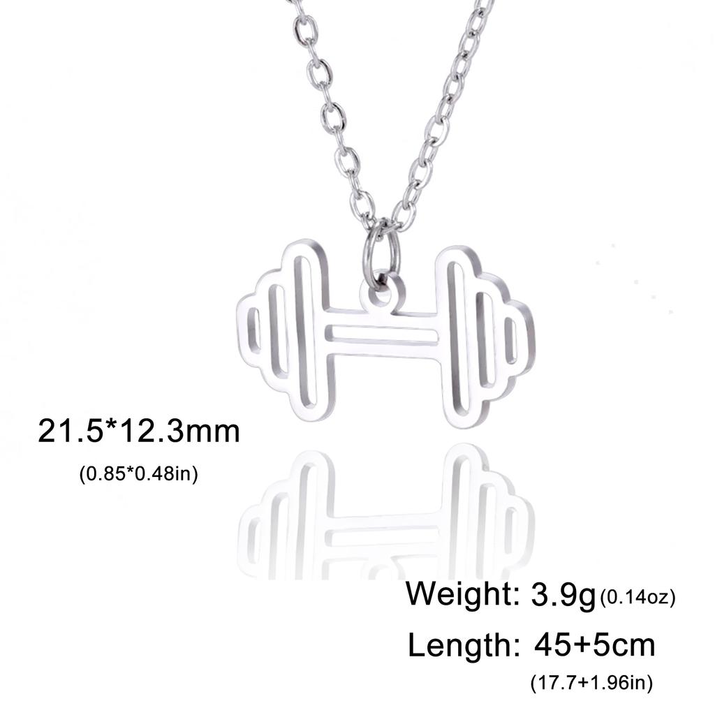 Cazador HeartBeat Dumbbell Pendant Necklaces for Women Exercise Sport Stainless Steel Jewelry Necklace Birthday Gift Wholesale