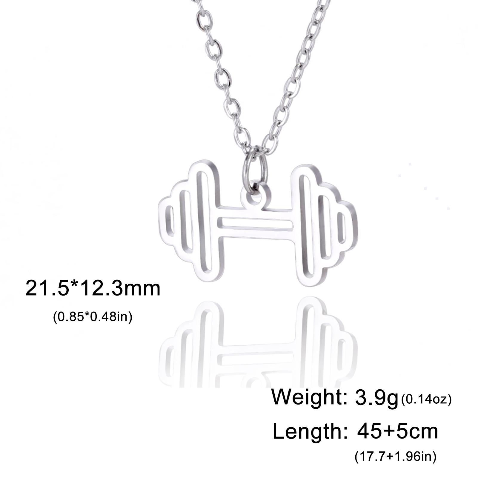 Cazador HeartBeat Dumbbell Pendant Necklaces for Women Exercise Sport Stainless Steel Jewelry Necklace Birthday Gift Wholesale