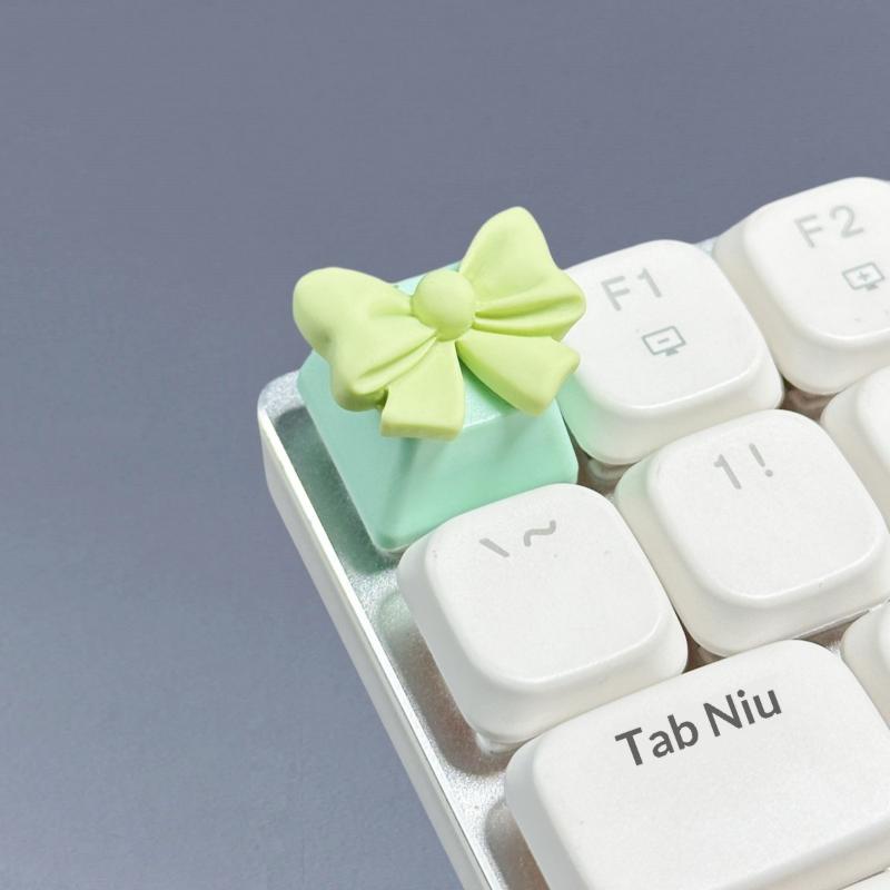 Cute Pink Bow Mechanical Keyboard Keycap - Custom Resin Keycap for Cherry MX Switches, Aesthetic Keyboard Decor