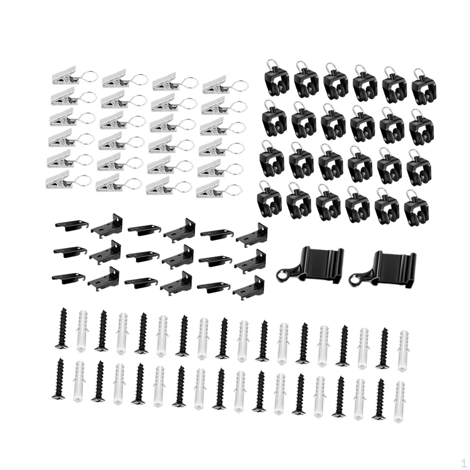Ceiling Curtain Track Gliders Rail Pulleys,Reusable Smooth Glide Versatile Silent