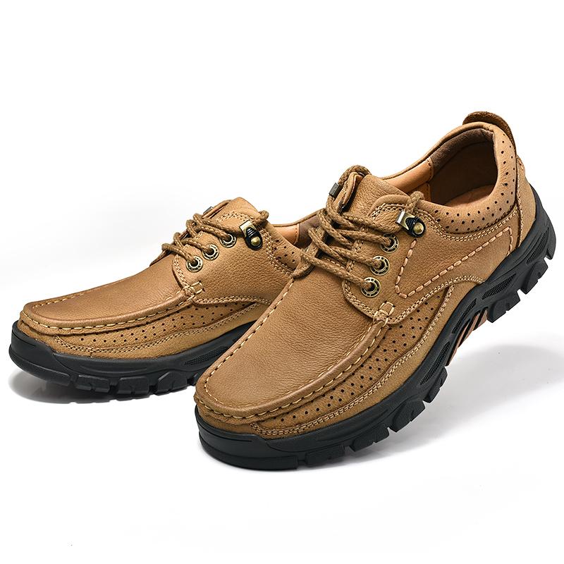 High Quality Men's Handmade Leather Casual Shoes Comfortable Sneakers