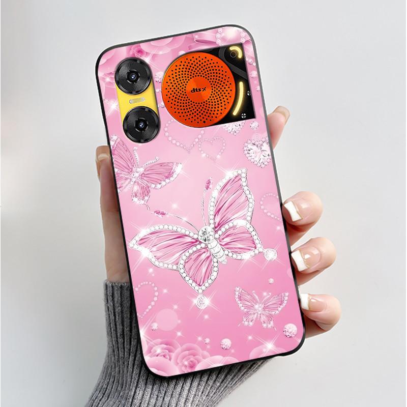 Printing Case For ZTE Nubia Music 2 Music2 Soft Silicone Black Shell For ZTE Nubia Music Z2353 Cover Cute Flower Cartoon Casing