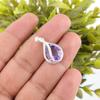 Purple Iolite Gemstone 925 Solid Silver Jewelry Designer Zircon Pendant For Her CZP-7-14