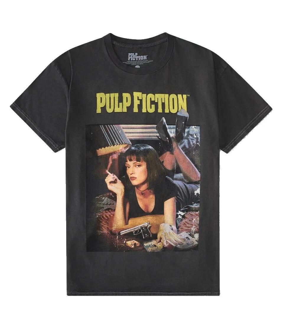 T-shirt Pulp Fiction Movie Poster Tee - Mia / Uma Thurman Smoking Tee - Official L