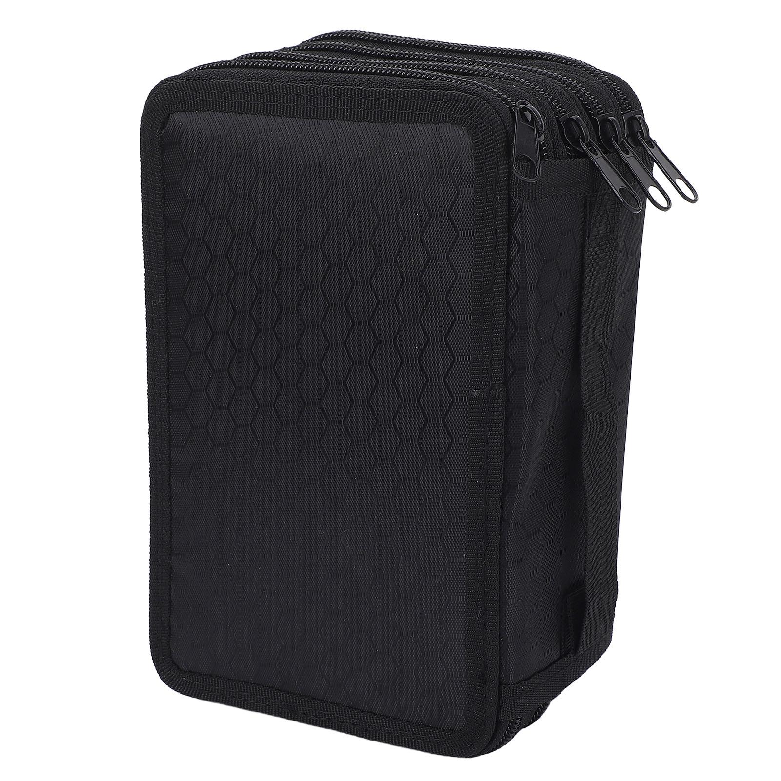 

Оксфордский пенал из износостойкой ткани, однотонный чехол, 72 отделения, органайзер, 4 отделения, портативный чёрный