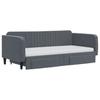 Extendable Daybed with Drawers Dark Grey 90x190 Cm Velvet
