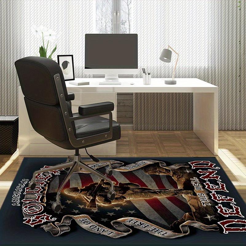 American Soldier Patriotic Rug for Home Office - Military Themed Carpet with Flag Design | Veterans Day Gift Idea