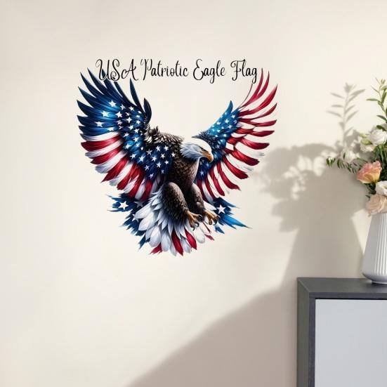 Bald Eagle Wall Sticker Reusable Electrostatic Wall Decals Waterproof Moisture-Proof Wall Sticker for Home Living Room Bedroom Decor
