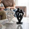 Plastic Minimalist Figure Statue Unique Sculpture of A Family of Four  Office Decor