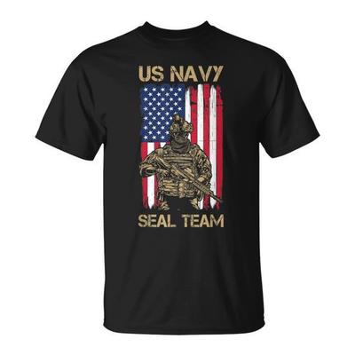 US Navy SEAL Team Soldier TShirt Military Graphic Tee for Veterans Fans Casual Cotton Short Sleeve Top