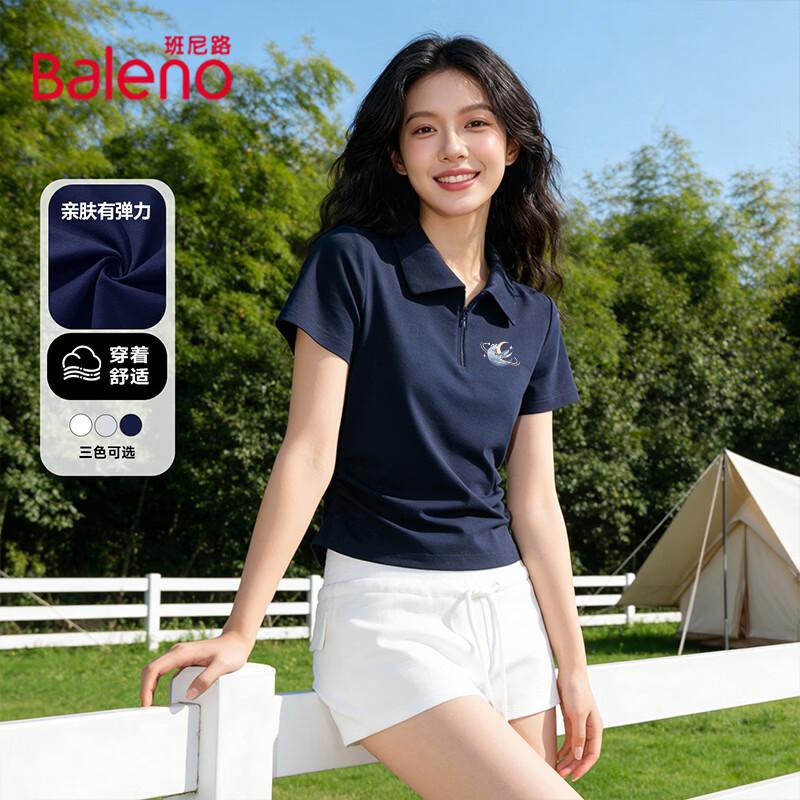 

Baleno Women s Pleated Polo Short Sleeve T-Shirt M