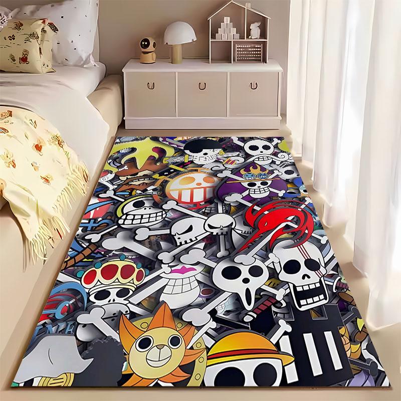 Skull and Pirate Themed Carpet Suitable As a Non-slip Mat for the Living Room or Bedroom Sofa