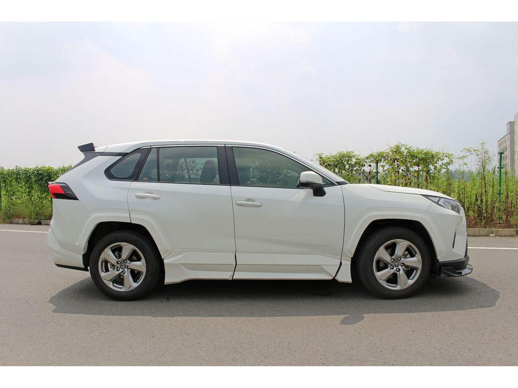 Compatible Body Kit for 2020 Toyota RAV4: Front Lip, Bumper Fender Flares, Side Skirts, Rear & Middle Spoilers, Rear Wing.