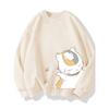 Trendy Brand Collaboration Cat Teacher Summer Friends Account Round Neck Sweatshirt Unisex Ins Autumn and Winter Couple Loose Top