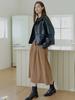 Avang Dot Corduroy Long Skirt - Camel