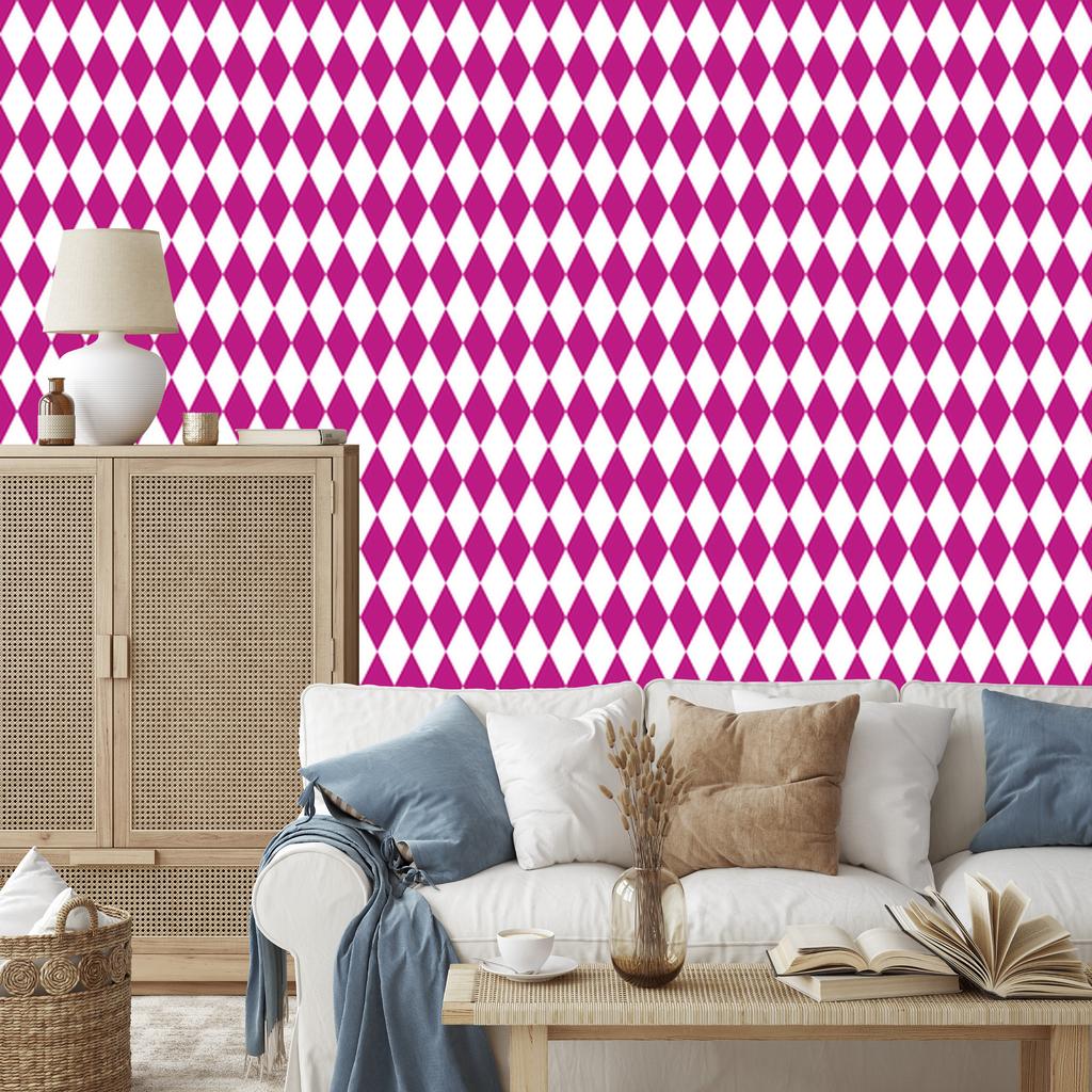 Harlequin Rhombus Purple Wallpaper for Living Room and Bedroom 50x1000