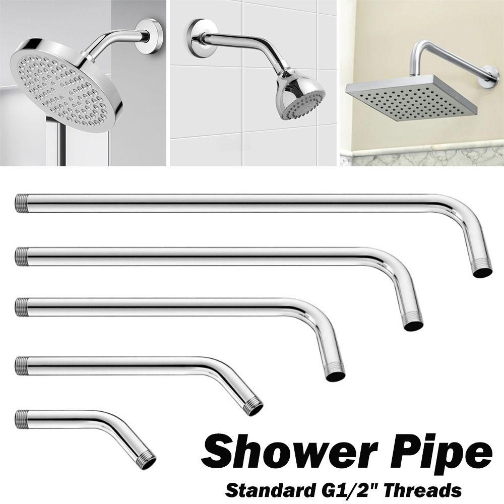New Stainless Steel Shower Pipe Wall Mounted Silver Shower Arm Pipe Arm Bracket