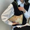 Female Travel Small Totes Underarm Bags Autumn Trendy New Oil Painting Women's Shoulder Bag Cute Simple Handbags And Purses