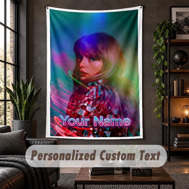 Personalisierte Wandteppich, Taylor Swift Benutzerdefinierter Text, Weicher Stoff Wandkunst Für Innenraumdekoration