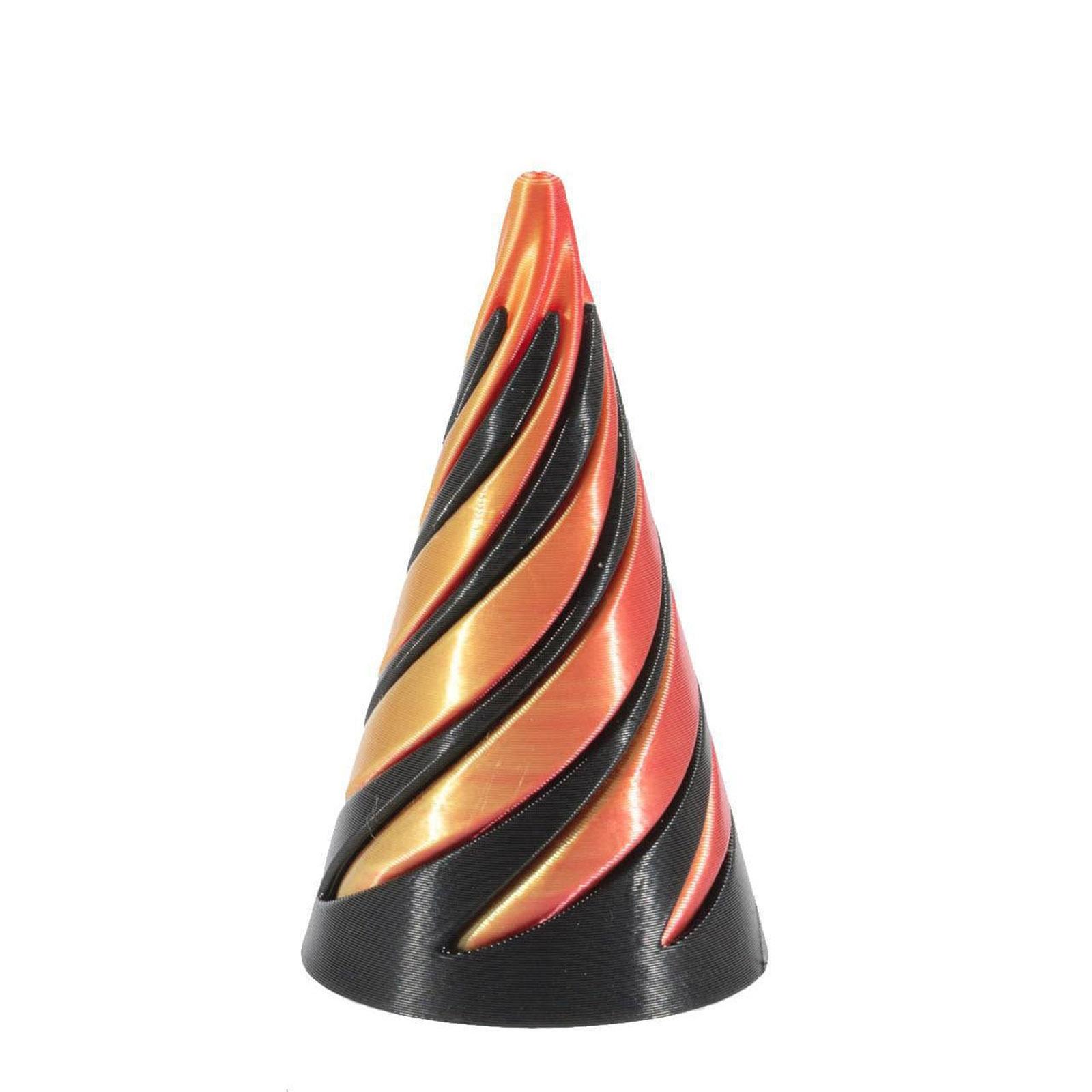 

Пирамидальная спиральная конусная реверсивная сквозная скульптура для спокойствия и расслабления. Невозможный 3D-печатный гаджет с оптической иллюзией