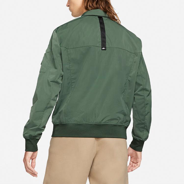 Nike Sportswear Woven Collar Solid Color Sports Jacket Men Jackets Galaxy-Green CZ9895-337