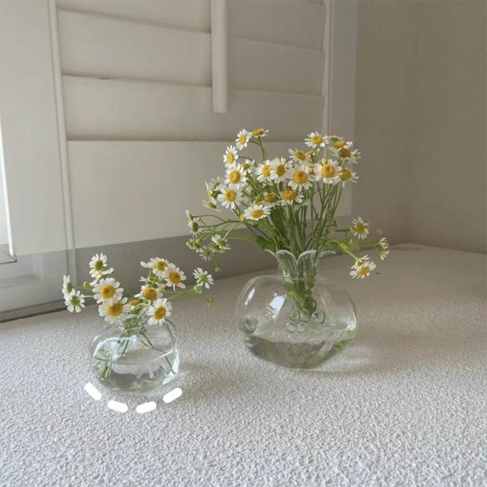 Creative Transparent Pomegranate Glass Vase Red Decorative Hand-Blown Glass Vase Pomegranate Flower Pot Wedding Decoration