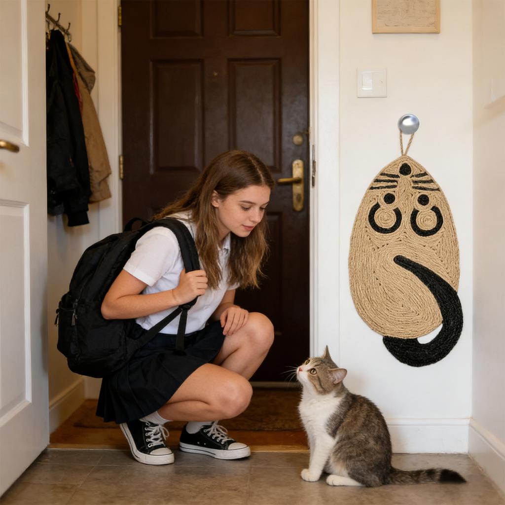 Mouse-Shaped Sisal Cats Scratcher Pad - Hanging & Floor-, Non-Shedding Cats Scratching Toy