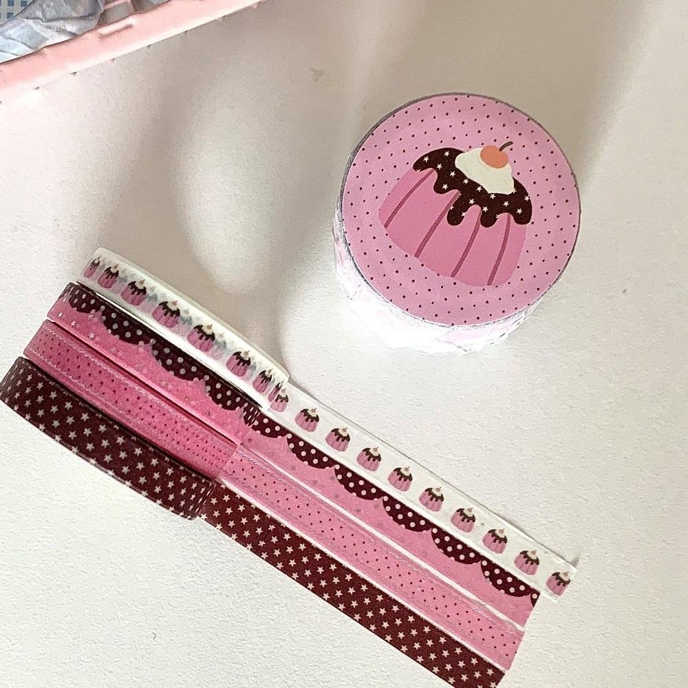 Adhesive Washi Tape Set 4 Rolls Scrapbooking Tape Retro Decorative Tape Notebook Decoration